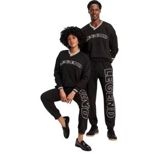 Legendary Rootz Unisex Adult Black Legend Striped V Neck Sweatshirt Size M
